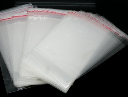 Picture of Plastic Self-Seal Bags Rectangle Transparent W/ Hang Hole (Usable Space: 9x7cm) 13.5cm x7cm(5 3/8" x2 6/8"), 200 PCs