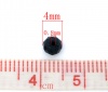 クリスタルガラスビーズ フラットラウンド 黒 ファセット・カット 約 4mm直径、 穴：約 0.8mm、 200 個 の画像