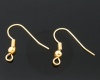 Picture of Alloy Ear Wire Hooks Earring Findings Gold Plated 18mm( 6/8") x 18mm( 6/8"), Post/ Wire Size: (22 gauge), 400 PCs