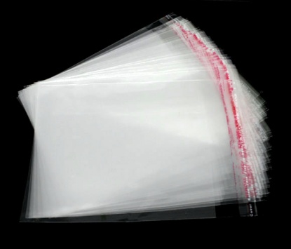 Picture of Plastic Self-Seal Bags Rectangle Transparent (Usable Space: 10x9cm) 12cm x9cm(4 6/8" x3 4/8"), 200 PCs