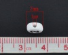 Immagine di Acrilato Separatori Perline Tondo Bianco Numero Disegno " 2 " Circa 7mm Dia, Foro: Circa 1mm, 500 Pz