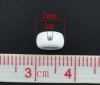Picture of Acrylic Spacer Beads Flat Round White Alphabet/ Letter "I" About 7mm Dia, Hole: Approx 1mm, 500 PCs