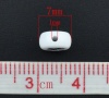 Picture of Acrylic Spacer Beads Round White Alphabet/ Letter "N" About 7mm Dia, Hole: Approx 1mm, 500 PCs