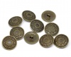 Bild von Zinklegierung Metall Öseknöpfe zum Aufnähen Rund Bronzefarbe Cabochon Fassung (Für 6mm D) 25mm D 20 Stück