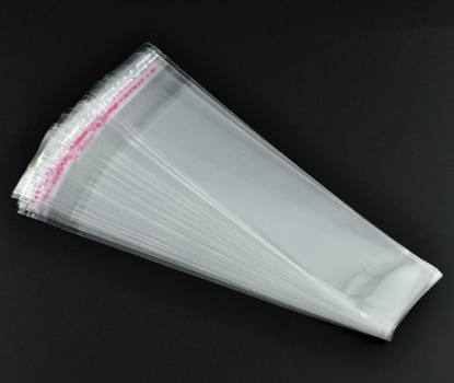 Picture of Plastic Self-Seal Bags Rectangle Transparent (Usable Space: 13.5x3.5cm) 16cm x3.5cm(6 2/8" x1 3/8"), 200 PCs