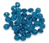Immagine di Vetro Sciolto Perline Tondo Piatto Blu Pavone Sfaccettato Circa 8mm Dia, Foro: Circa 1mm, 70 Pz