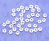 Picture of Zinc Based Alloy Spacer Beads Flower Silver Plated About 4mm x 4mm, Hole:Approx 1mm, 1000 PCs