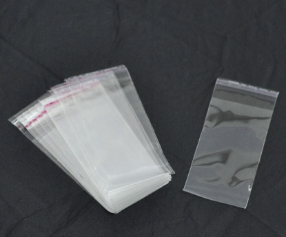 Picture of Plastic Self-Seal Bags Rectangle Transparent (Usable Space: 8x4cm) 10cm x4cm(3 7/8" x1 5/8")， 200 PCs