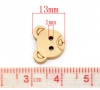 Picture of Wood Sewing Buttons Scrapbooking 2 Holes Teddy Bear Pale Yellow 13x11mm( 4/8" x 3/8"), 200 PCs