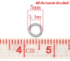 Immagine di Acciaio Inossidabile Anello Aperto Anelli Aperti Tondo Tono Argento 5mm Dia, 500 Pz