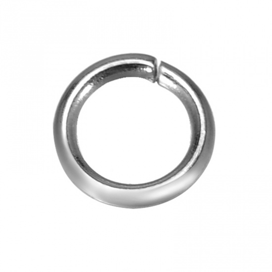 Picture of 304 Stainless Steel Opened Jump Rings Findings Round Silver Tone 6mm( 2/8") Dia, 500 PCs