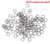 Picture of 304 Stainless Steel Opened Jump Rings Findings Round Silver Tone 6mm( 2/8") Dia, 500 PCs