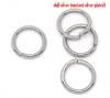 Picture of 304 Stainless Steel Opened Jump Rings Findings Round Silver Tone 10mm( 3/8") Dia, 200 PCs