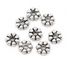 Picture of Zinc Based Alloy Spacer Beads Flower Antique Silver Carved About 6mm x 6mm, Hole:Approx 1.4mm, 300 PCs