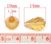 Immagine di Vetro Sciolto Perline Goccia Champagne Sfaccettato Circa 14mm x 10mm, Foro: Circa 1.3mm, 30 Pz