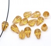 Immagine di Vetro Sciolto Perline Goccia Champagne Sfaccettato Circa 14mm x 10mm, Foro: Circa 1.3mm, 30 Pz