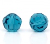 Image de Perles Cristales en Verre Balle Bleu Paon Transparent à Facettes 4mm Dia, Taille de Trou: 1mm, 15 Pcs