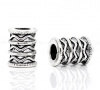Picture of Zinc Based Alloy Spacer Beads Cylinder Antique Silver Ripple Carved About 10mm x 8mm, Hole:Approx 3.5mm, 20 PCs