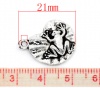 Imagen de Colgantes Aleación del Metal Del Zinc de Rana Plata Antigua Rhinestone 21.0mm x 18.0mm, 50 Unidades