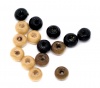 Bild von Holz Zwischenperlen Spacer Perlen Trommel Mix Farben 5mm x3mm - 4mm x3mm, Loch: 1.5mm, 3000 Stücke