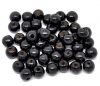 Bild von Holz Zwischenperlen Spacer Perlen Rund Schwarz 10mm x 9mm, Loch: 3mm, 200 Stücke