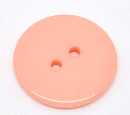 Picture of Resin Sewing Buttons Scrapbooking 2 Holes Round Light Salmon 23mm( 7/8") Dia, 50 PCs