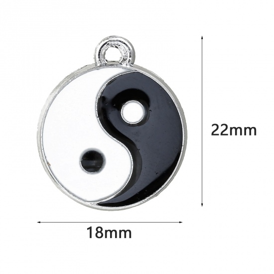 Immagine di Lega di Zinco Charm Ciondoli Otto Diagrammi Tono Argento Nulla Disegno 22x18mm, 20 Pz