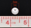 Picture of ABS Imitation Pearl Bubblegum Beads Ball White About 4mm Dia, Hole: Approx 1mm, 2000 PCs