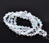 Bild von Weiß AB Farben Swaroski Imitation Kristall Quarz Facettiert Doppelkegel Glasperlen Beads 6x6mm 30cm Länge.Verkauft eine Packung mit 2 Stränge