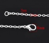Picture of Link Cable Chain Necklace Silver Plated 45.6cm(18") long, Chain Size: 3x2mm(1/8"x1/8"), 12 PCs