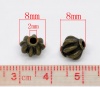 亜鉛合金 スペーサ ビーズ ランタン 銅古美メッキ 約8mm x 8mm、 　穴：約2mm、 60 PCs の画像