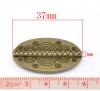 Picture of Zinc Based Alloy Spacer Beads Oval Antique Bronze Carved About 37mm x 22mm, Hole:Approx 2mm, 10 PCs