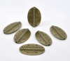 Picture of Zinc Based Alloy Spacer Beads Oval Antique Bronze Carved About 37mm x 22mm, Hole:Approx 2mm, 10 PCs