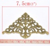 Picture of Antique Bronze Filigree Stamping Triangle Wraps Connectors 4.8x7.5cm, sold per packet of 30