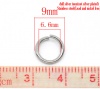 Picture of 304 Stainless Steel Opened Jump Rings Findings Round Silver Tone 9mm( 3/8") Dia, 200 PCs