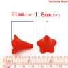 Bild von Acryl Spacer Zwischenperlen Perlen Lilie Blumen zufällig gemischt Matt ca 22mm x 21mm Loch:ca 1.8mm 50 Stück