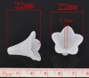 Bild von Acryl Spacer Zwischenperlen Perlen Lilie Blumen Weiß Matt ca 22mm x 22mm Loch:ca 1.8mm 50 Stück