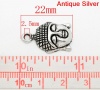 Imagen de Colgantes Aleación del Metal Del Zinc de Buda Plata Antigua Rhinestone 22.0mm x 15.0mm, 50 Unidades