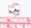 Imagen de Colgantes Aleación del Metal Del Zinc de Estrellas de cinco puntos Plata Antigua Rhinestone 15.0mm x 12.0mm, 50 Unidades