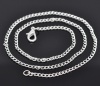 Immagine di Lega di Ferro Collana Argento Placcato Catena a Maglia Aperta lunghezza:45.6cm Dimensione della Catena: 3x2mm 12 Pz