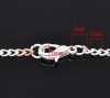 Immagine di Lega di Ferro Collana Argento Placcato Catena a Maglia Aperta lunghezza:45.6cm Dimensione della Catena: 3x2mm 12 Pz