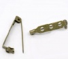 Picture of Iron Based Alloy Pin Brooches Back Bar Findings Antique Bronze 26.5mm(1") x 5mm( 2/8"), 100 PCs