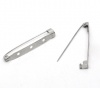 Picture of Iron Based Alloy Pin Brooches Back Bar Findings Silver Tone 45x5mm(1 6/8" x 2/8"), 50 PCs