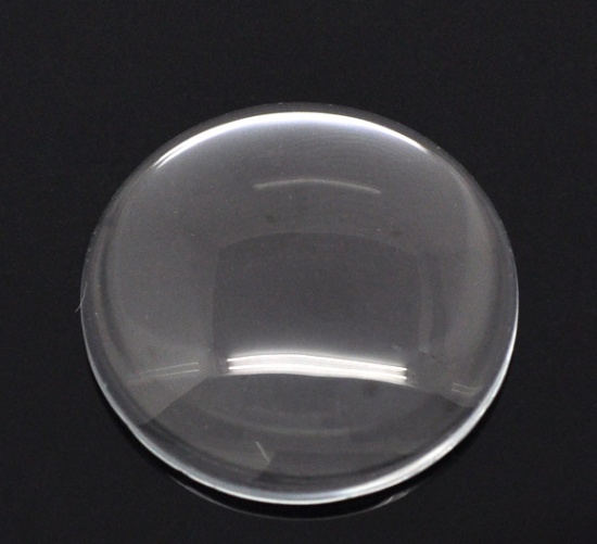 Imagen de Accesorios adornos Vidrio de Ronda Cabochones de CristalTransparente 3.0cm 10 Unidades