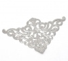 Picture of Silver Tone Filigree Stamping Triangle Wraps Connectors 7.5x4.8cm, sold per packet of 30