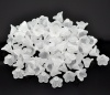 Picture of Acrylic Beads Caps Flower White (Fits 14mm-18mm Beads) 14mm x 10mm, 200 PCs