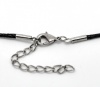 亜鉛合金+合金+ワックスロープ ネックレス ブラック 47cm - 45cm 長さ、 20 本 の画像