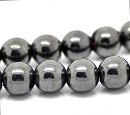 Bild von Hämatit Rund Perlen Beads 10mm,40cm für Shamballa.Verkauft eine Packung mit 1 Strang