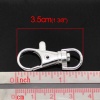 Picture of Zinc Based Alloy Keychain & Keyring Silver Plated Lobster Clasp 3.5cm x 1.5cm, 20 PCs