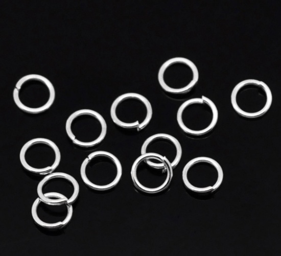 Picture of (19 gauge) Iron Based Alloy Open Jump Rings Findings Round Silver Plated 5mm Dia, 10000 PCs/1000g
